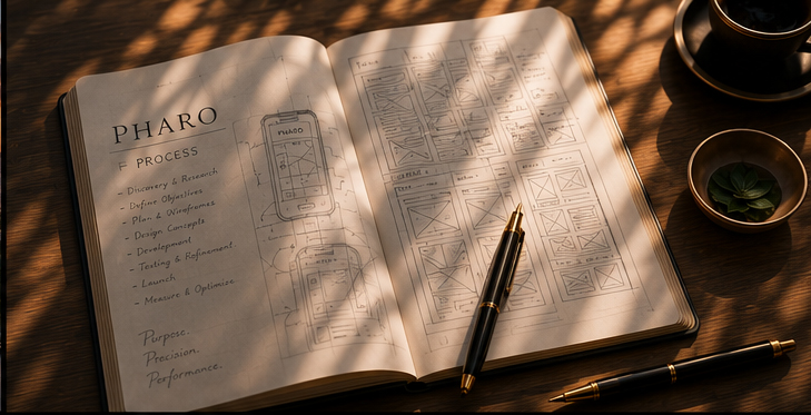 Completed PHARO project displayed across desktop, laptop and mobile devices